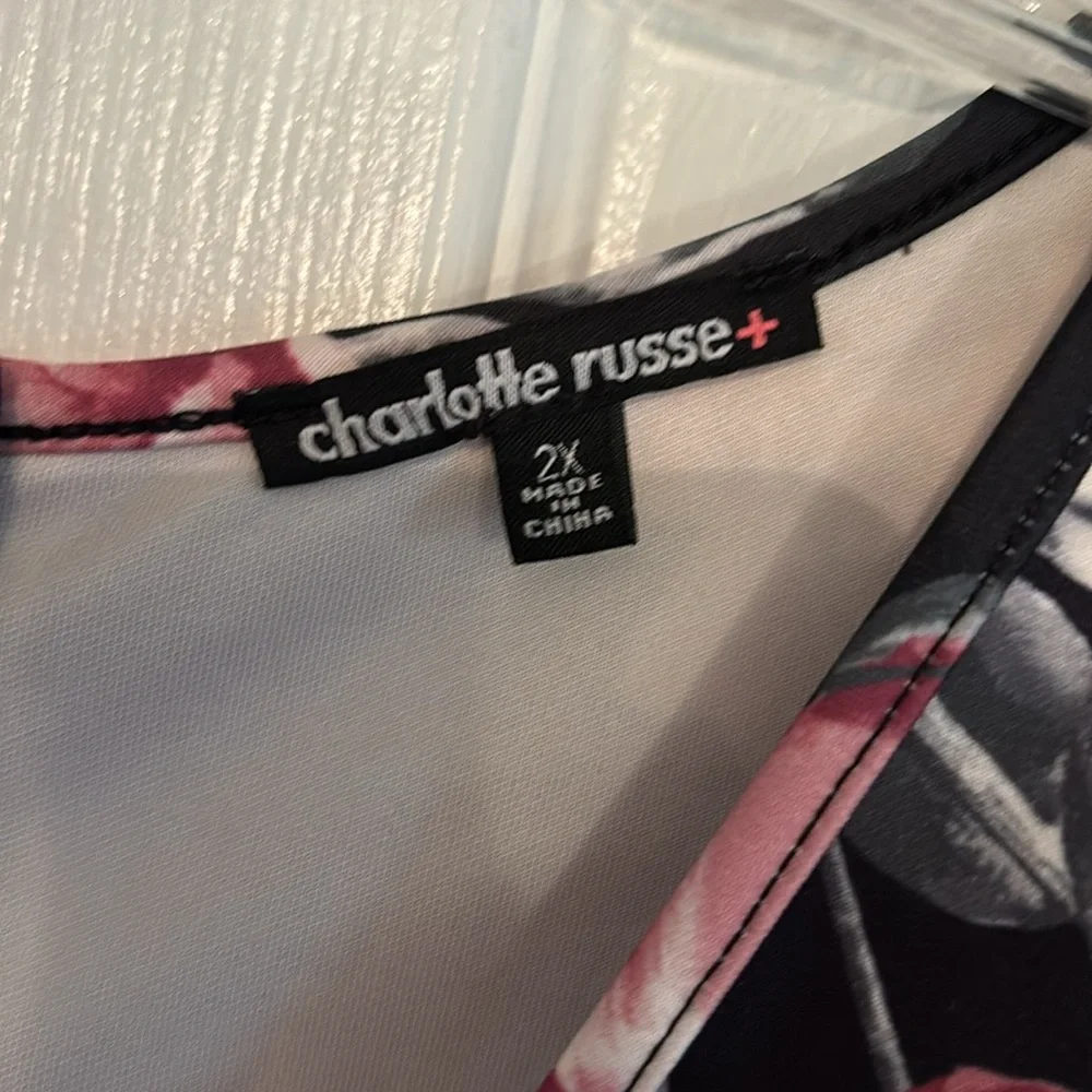 Charlotte Russe Plus Floral Peplum Dress Size 2x - Picture 5 of 6